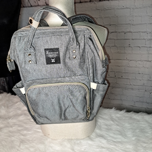 Yeerdone Grey Diaper Bag Multi-Funcrion Waterproof Maternity Backpack - Picture 1 of 12